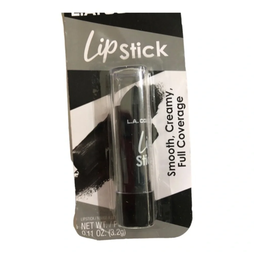 Black ‘stark’ creamy smooth‎ goth dark vamp rave gothic full coverage lipstick